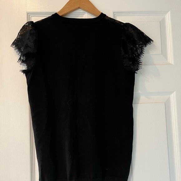 Adriana Papell Short Sleeve Mixed Media Sweater - Picture 4 of 4